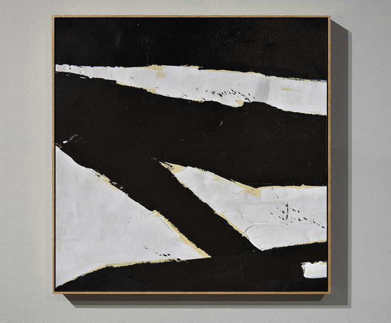 Large Abstract Art Handmade Oil Painting,Handmade Minimal Art Palette Knife Canvas Painting, Black White Beige - Modern Art Abstract Painting